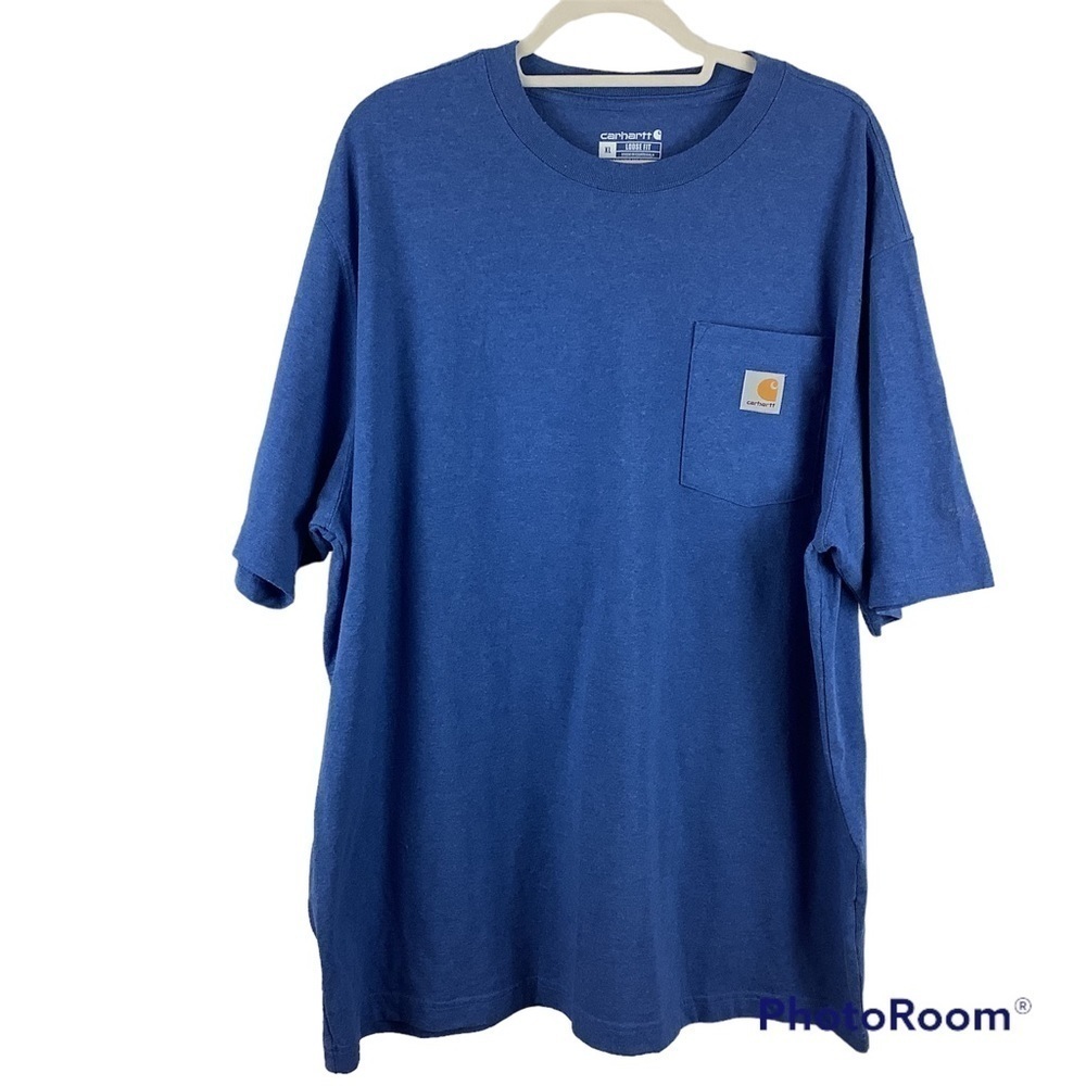 Carhartt Blue Loose Fit Heavyweight Short Sleeve Pocket T-Shirt Size XL